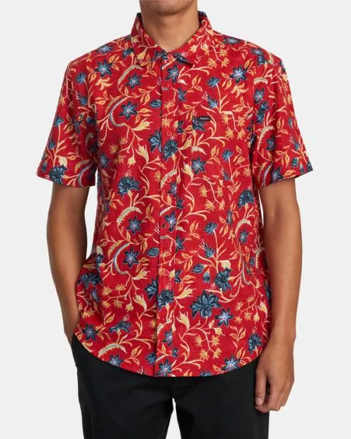 Rvca Rvgazi Short Sleeve Shirt Scarlett Men Shirts and Flannels