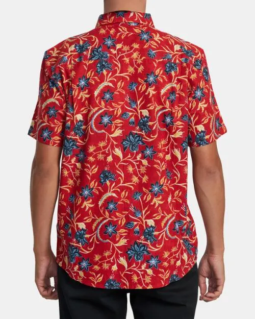 Rvca Rvgazi Short Sleeve Shirt Scarlett Men Shirts and Flannels
