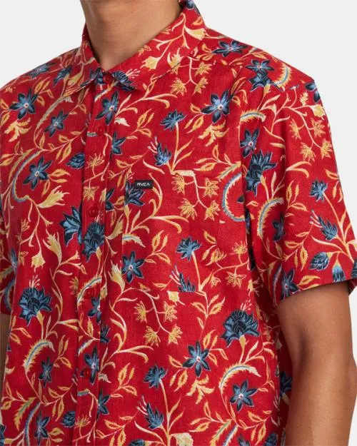 Rvca Rvgazi Short Sleeve Shirt Scarlett Men Shirts and Flannels