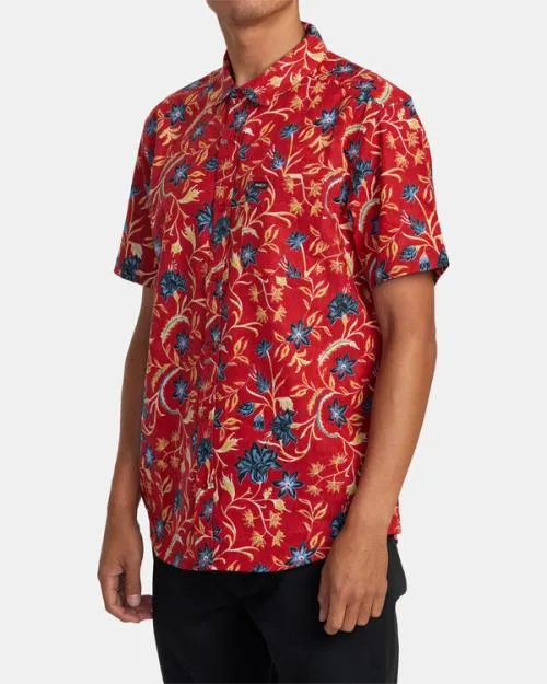 Rvca Rvgazi Short Sleeve Shirt Scarlett Men Shirts and Flannels