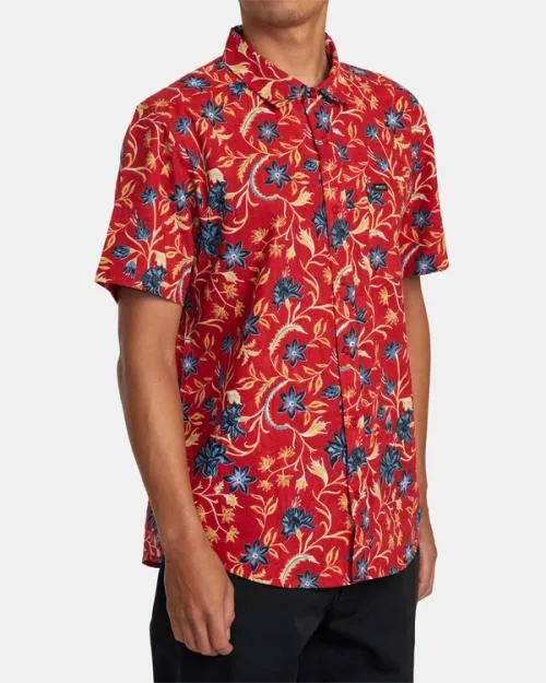 Rvca Rvgazi Short Sleeve Shirt Scarlett Men Shirts and Flannels