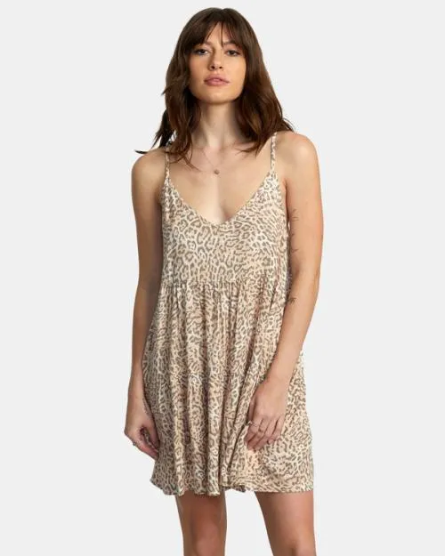 Rvca Slice Mini Dress Cream Women Dresses and Rompers