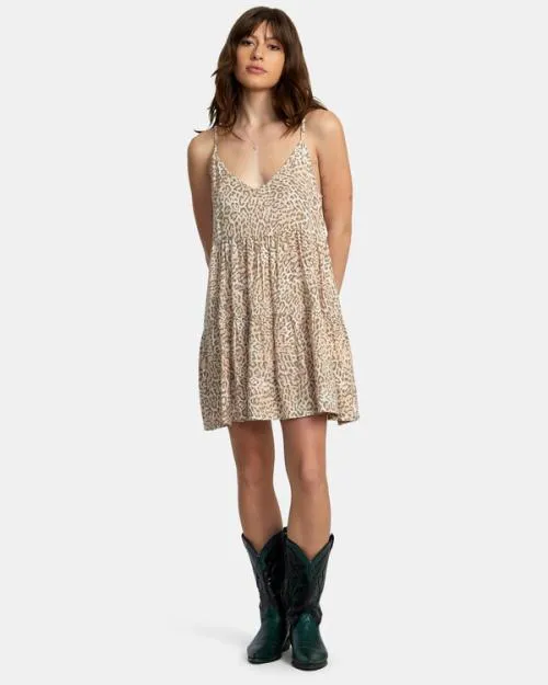 Rvca Slice Mini Dress Cream Women Dresses and Rompers