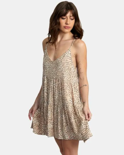 Rvca Slice Mini Dress Cream Women Dresses and Rompers