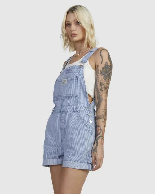 Rvca Sloucher Overall Dungaree Shorts Coast Women Shorts and Skirts