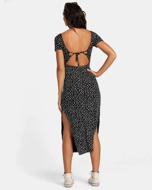 Rvca Smitten Midi Dress Rvca Black Women Dresses and Rompers