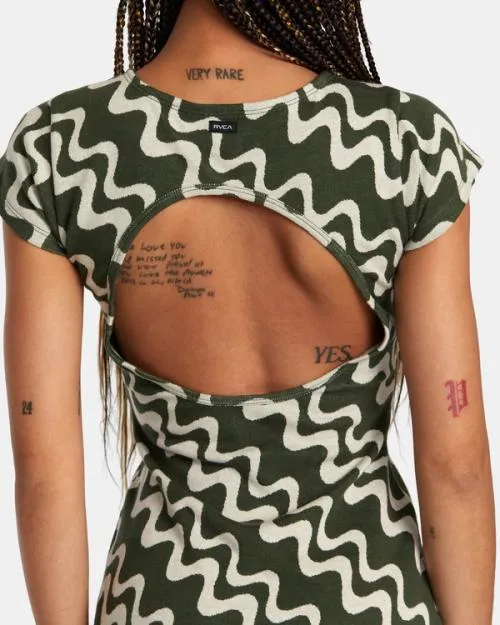 Rvca Soho Short Sleeve Dress Forest Women Dresses and Rompers