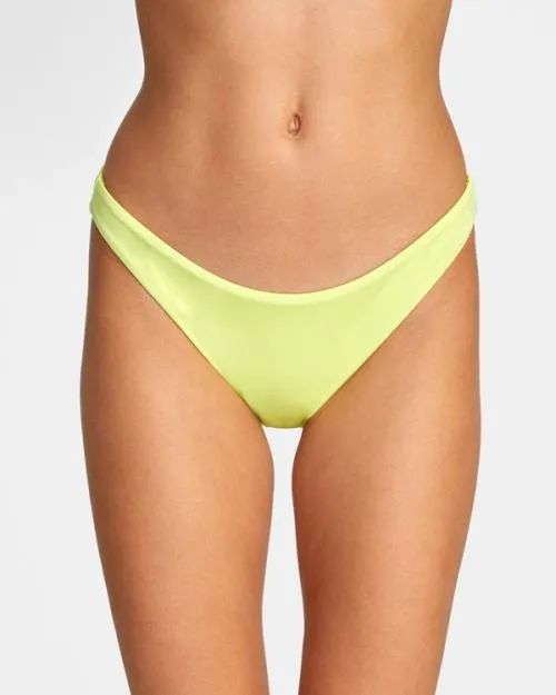Rvca Solid Medium Bikini Bottoms Limeade Women Bikini Bottoms