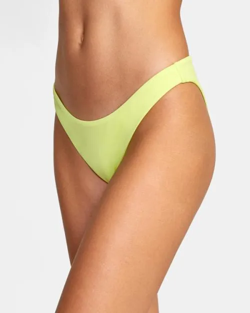 Rvca Solid Medium Bikini Bottoms Limeade Women Bikini Bottoms