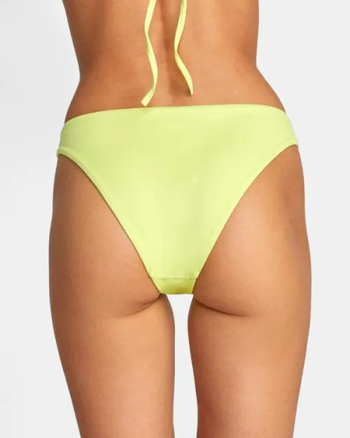 Rvca Solid Medium Bikini Bottoms Limeade Women Bikini Bottoms