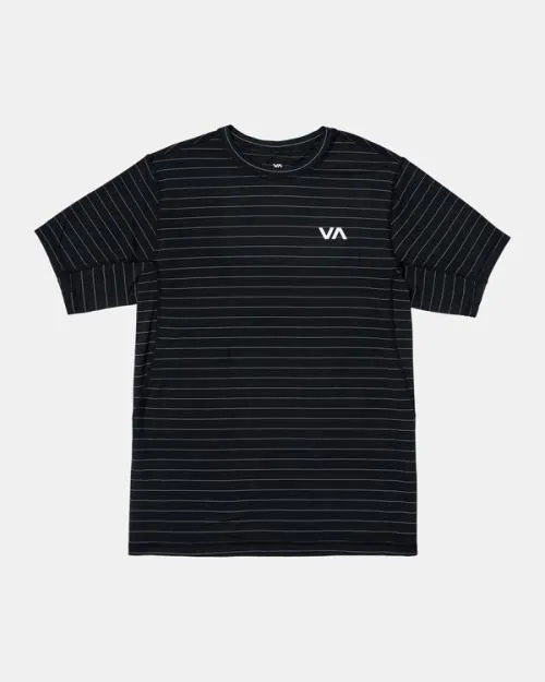 Rvca Sport Vent Stripe Technical Short Sleeve Top Black SportMen Short Sleeves