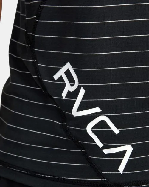 Rvca Sport Vent Stripe Technical Short Sleeve Top Black SportMen Short Sleeves