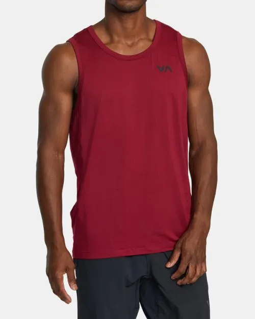 Rvca Sport Vent Tank Top Deep Magenta SportMen Tees and Tanks