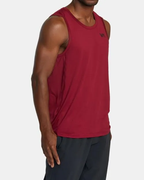 Rvca Sport Vent Tank Top Deep Magenta SportMen Tees and Tanks