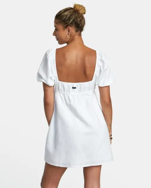 Rvca Sweet Talk Mini Dress Whisper White Women Dresses and Rompers