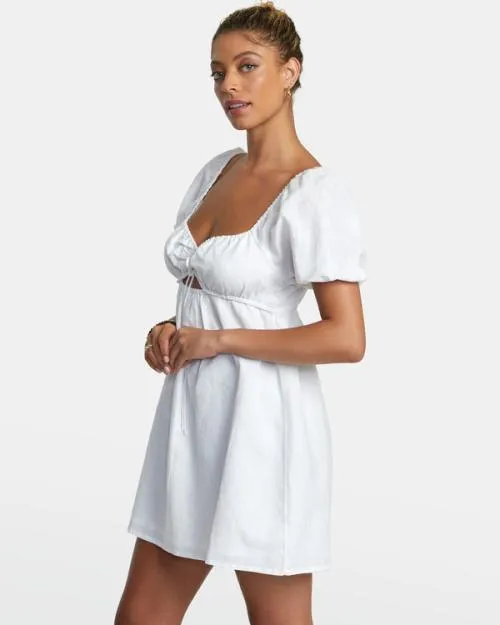 Rvca Sweet Talk Mini Dress Whisper White Women Dresses and Rompers