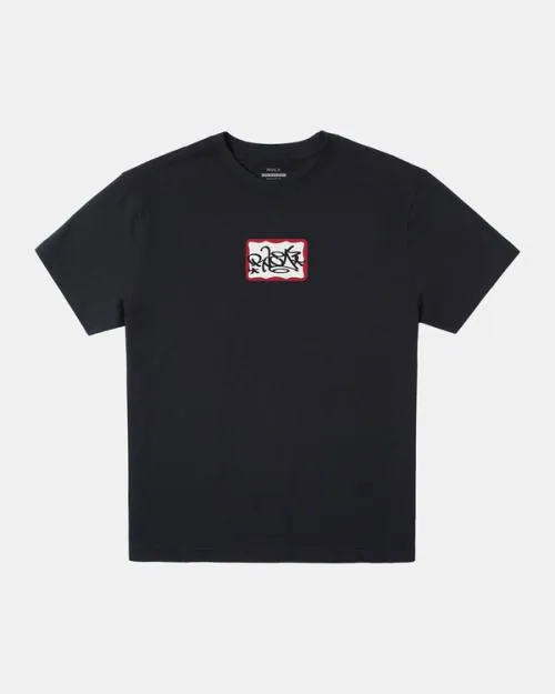 Rvca Tag TShirt Black Men Short Sleeves