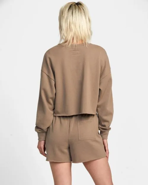 Rvca Test Drive Sweatshorts Dark Khaki Women Shorts and Skirts