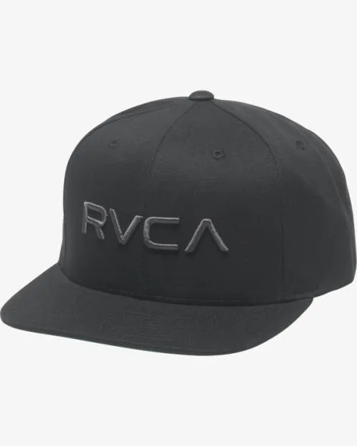 Rvca Twill Snapback II Hat Blackcharcoal Men Hats and Beanies