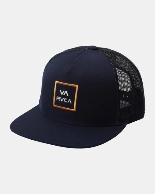 Rvca VA All The Way Trucker Hat Moody Blue Men Hats and Beanies