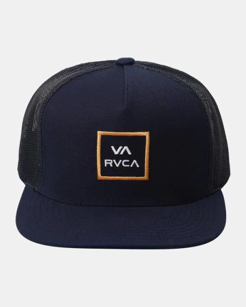 Rvca VA All The Way Trucker Hat Moody Blue Men Hats and Beanies