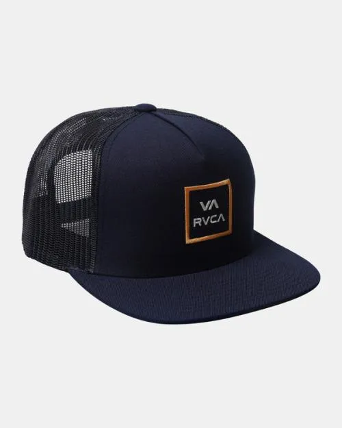 Rvca VA All The Way Trucker Hat Moody Blue Men Hats and Beanies