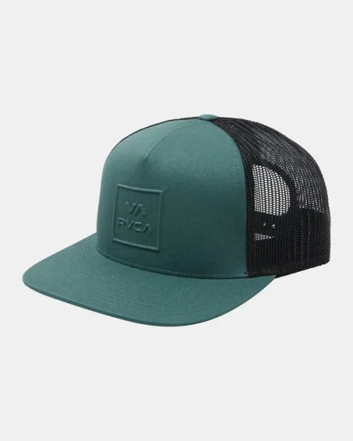 Rvca VA Atw Embossed Trucker Hat Aloe Men Hats and Beanies