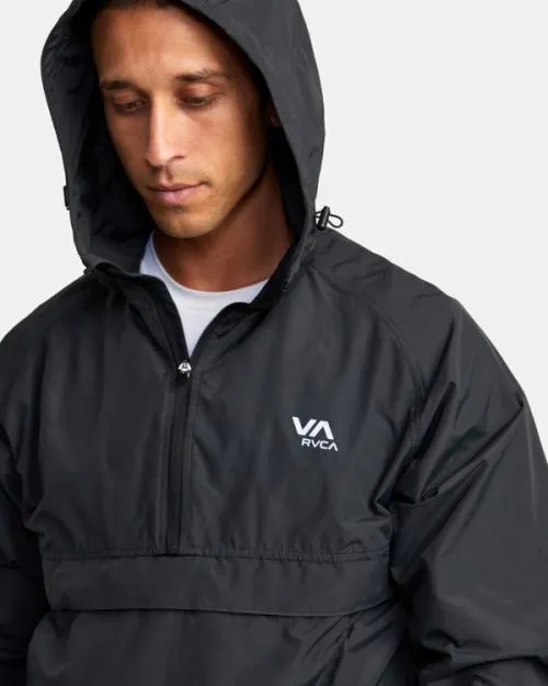 Rvca VA Sport Outsider Packable Anorak Jacket Black SportMen Jackets