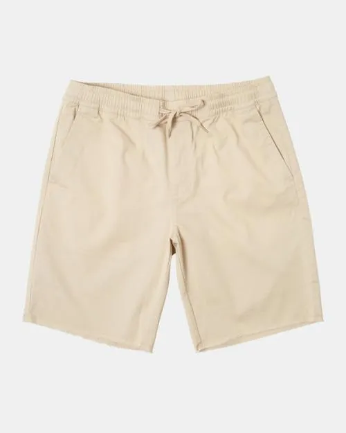 Rvca Weekend Elastic Waist Shorts Latte Men Shorts and Hybrids