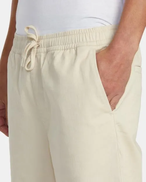 Rvca Weekend Elastic Waist Shorts Latte Men Shorts and Hybrids