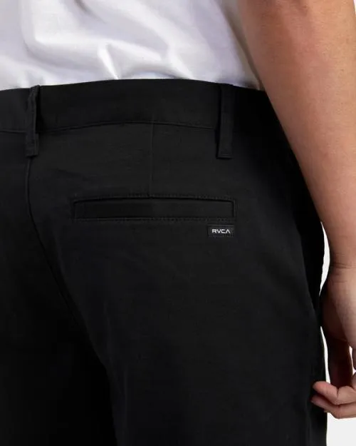 Rvca Weekend Stretch Chino Shorts 20034 Black Men Shorts and Hybrids