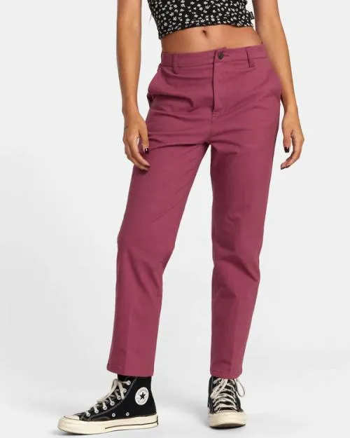 Rvca Weekend Stretch Pants Mulberry Women Pants