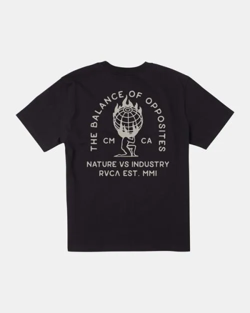 Rvca World Weight TShirt Black Men Short Sleeves