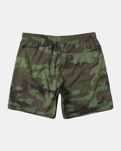 Rvca Yogger IV Elastic Waist Shorts 17034 Green Camo Ii Men Athletic Shorts