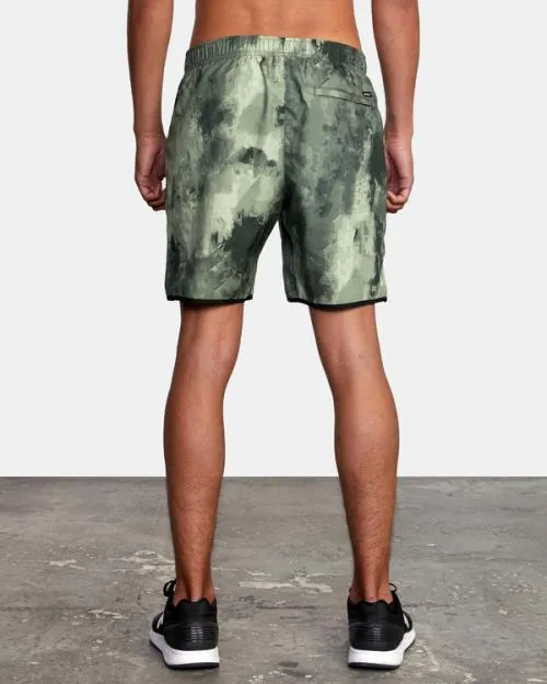 Rvca Yogger IV Elastic Waist Shorts 17034 Green Camo Ii Men Athletic Shorts
