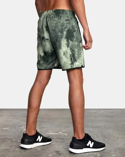 Rvca Yogger IV Elastic Waist Shorts 17034 Green Camo Ii Men Athletic Shorts