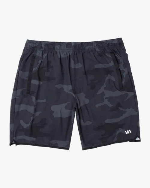 Rvca Yogger Stretch Elastic Waist Shorts 17034 Camo Men Athletic Shorts