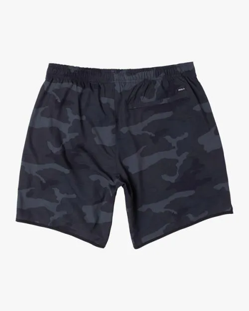 Rvca Yogger Stretch Elastic Waist Shorts 17034 Camo Men Athletic Shorts