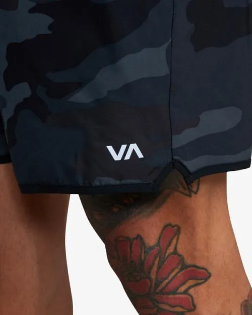 Rvca Yogger Stretch Elastic Waist Shorts 17034 Camo Men Athletic Shorts