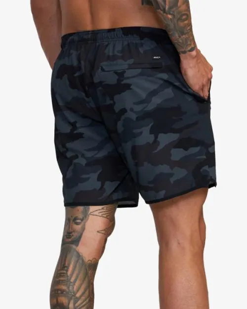 Rvca Yogger Stretch Elastic Waist Shorts 17034 Camo Men Athletic Shorts