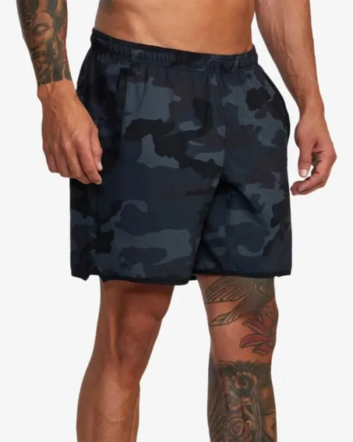 Rvca Yogger Stretch Elastic Waist Shorts 17034 Camo Men Athletic Shorts