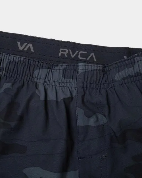 Rvca Yogger Stretch Elastic Waist Shorts 17034 Camo Men Athletic Shorts