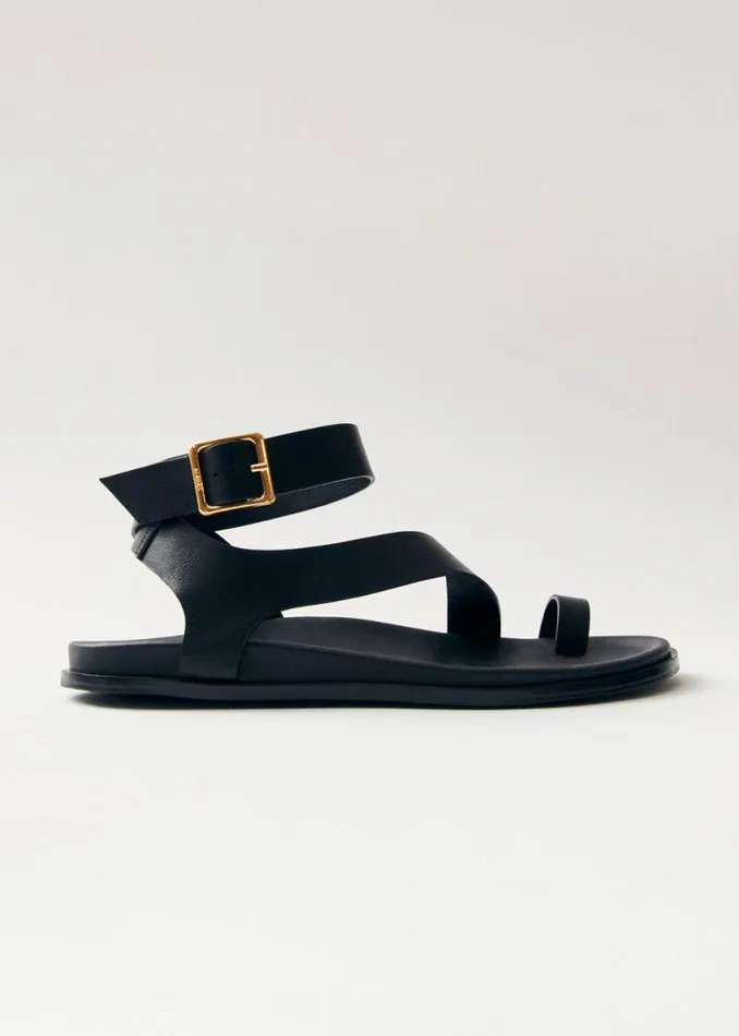 Sandals Women ALOHAS Myles Black Leather Sandals