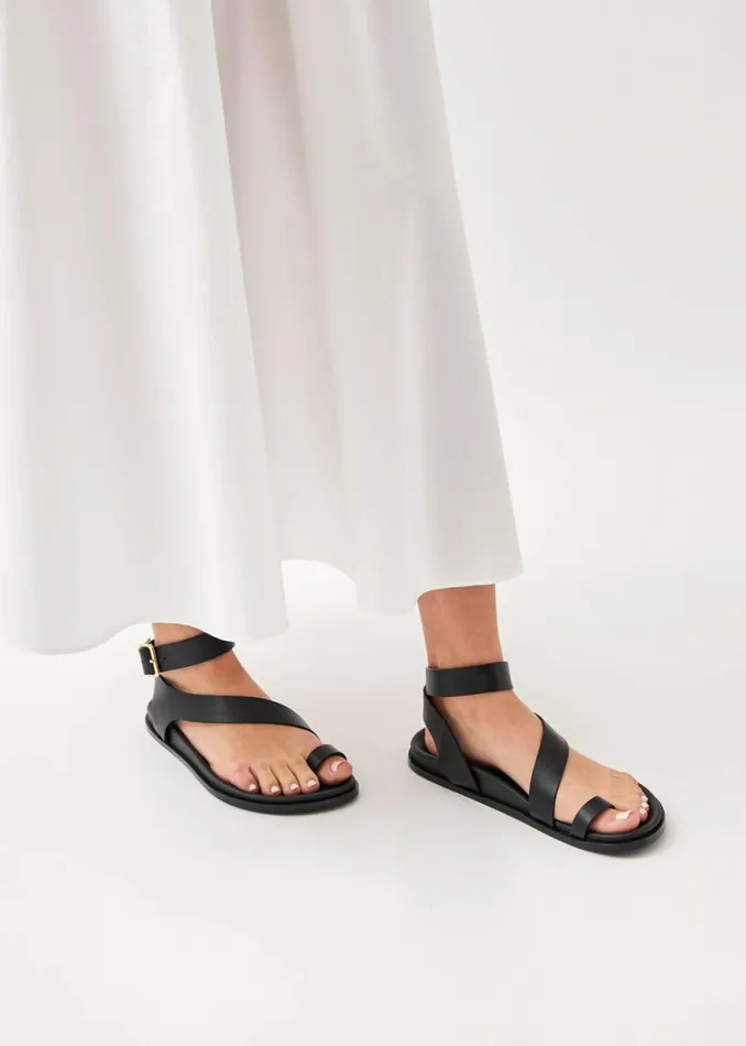 Sandals Women ALOHAS Myles Black Leather Sandals