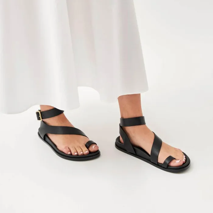 Sandals Women ALOHAS Myles Black Leather Sandals