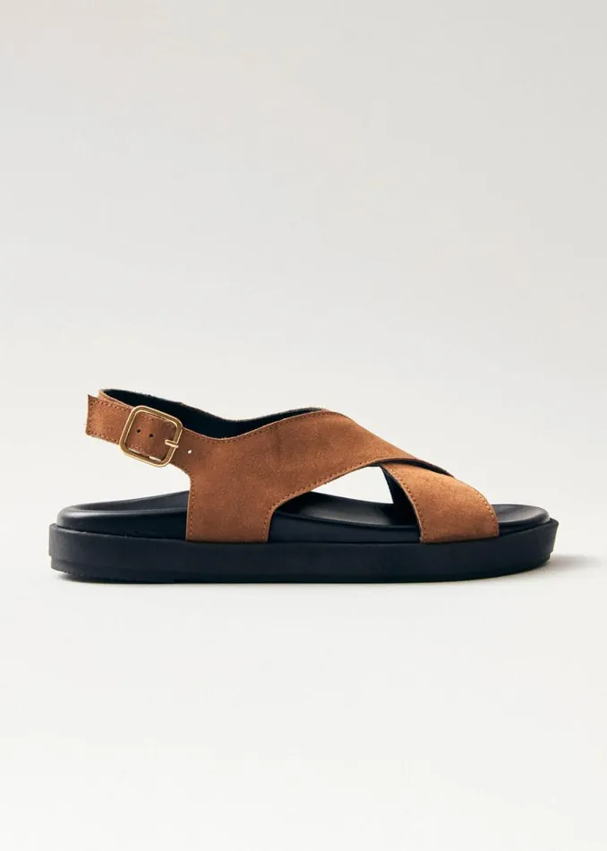 Sandals Women ALOHAS Nico Suede Brown Leather Sandals