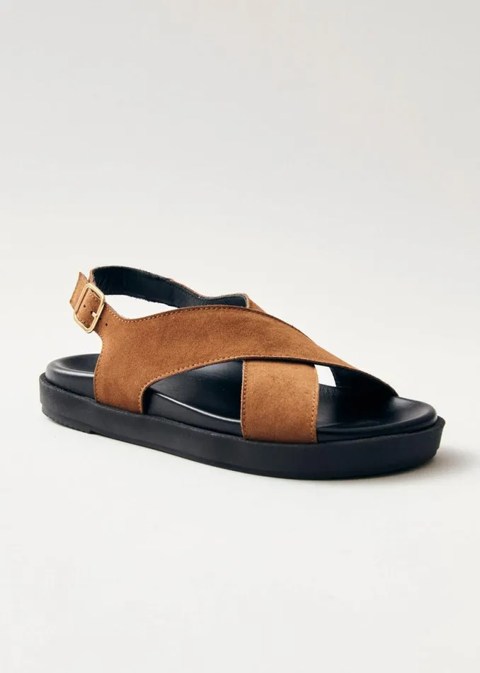 Sandals Women ALOHAS Nico Suede Brown Leather Sandals