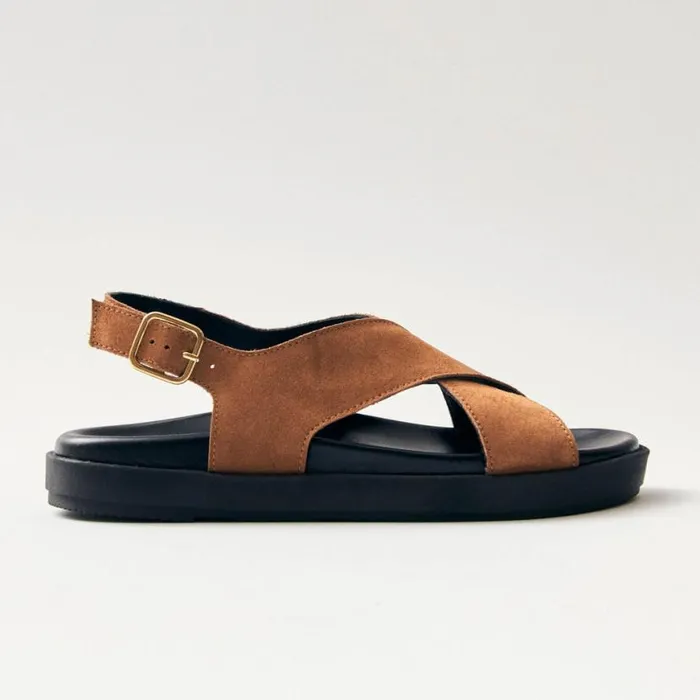 Sandals Women ALOHAS Nico Suede Brown Leather Sandals