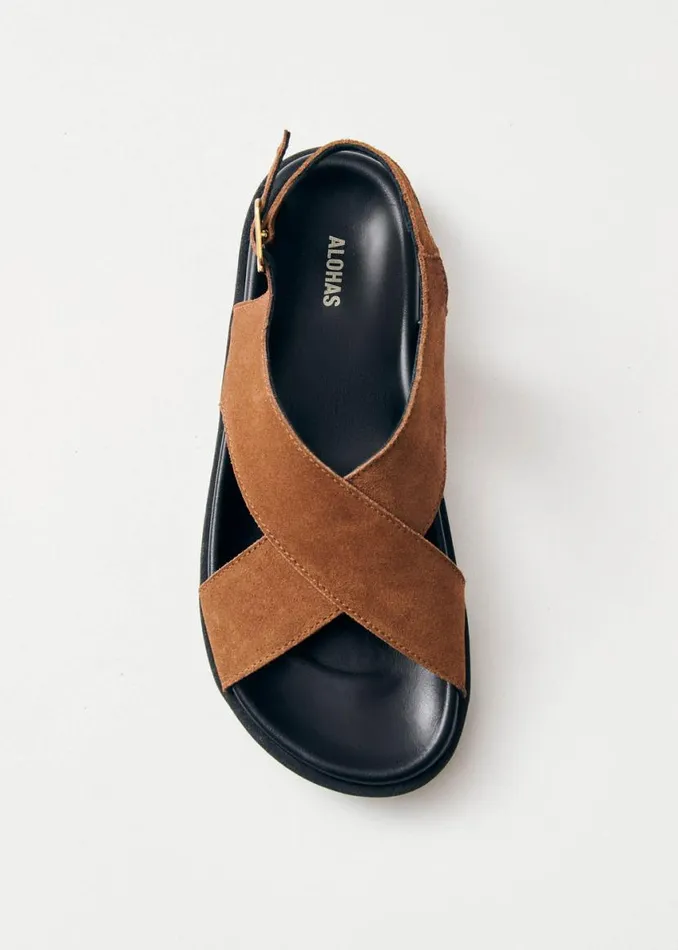 Sandals Women ALOHAS Nico Suede Brown Leather Sandals