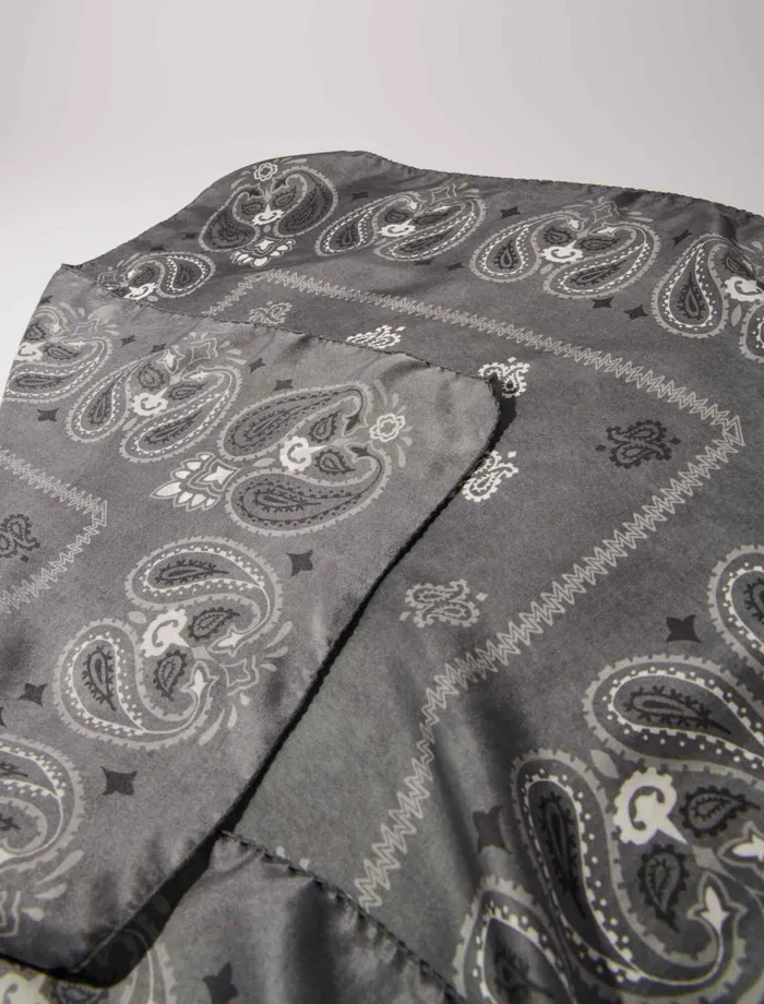 Scarves and Ponchos Women Maje Silk Paisley Print Bandana Grey